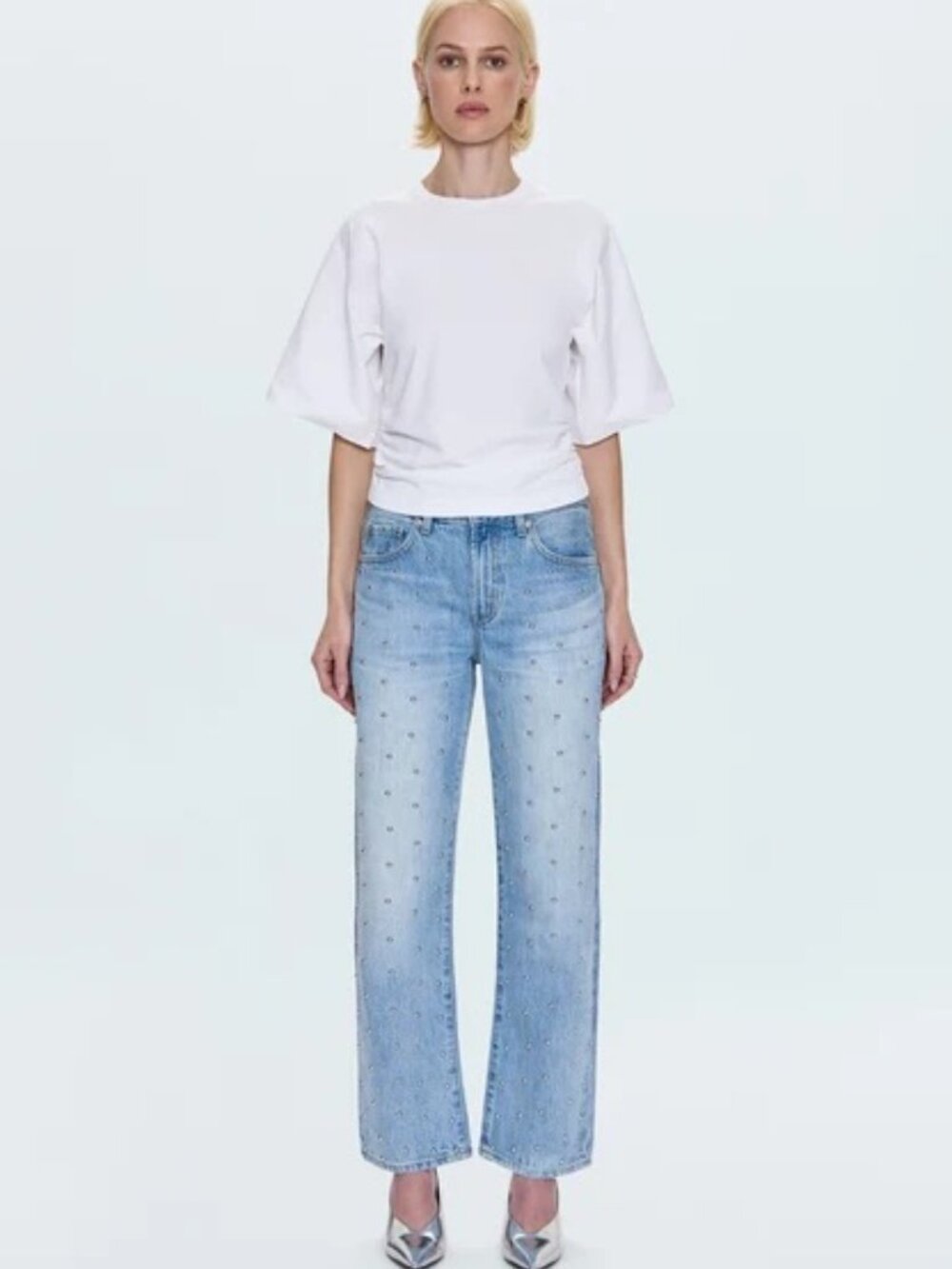 Pistola Mid Rise Bowed Straight Jeans - Aries Size 26